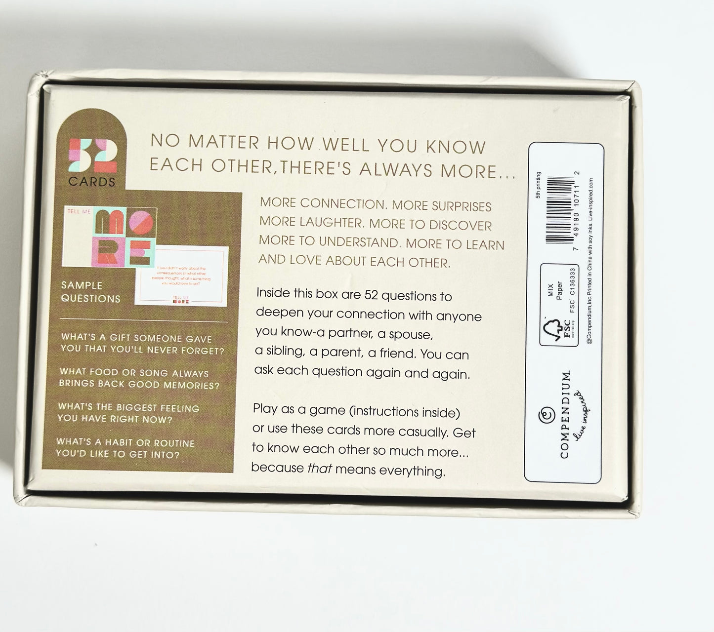 Tell Me More Cards– 52 Questions to Deepen Connection